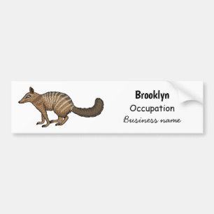 Cute happy numbat cartoon illustration bumper sticker