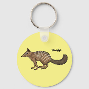 Cute happy numbat cartoon illustration keychain