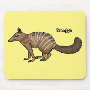 Cute happy numbat cartoon illustration mouse pad