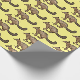 Cute happy numbat cartoon illustration wrapping paper