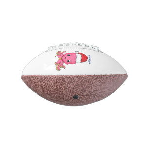 Cute happy octopus wearing Christmas hat cartoon Football