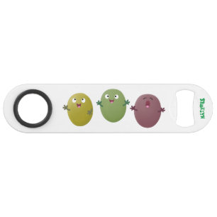 Cute happy olives singing cartoon bar key