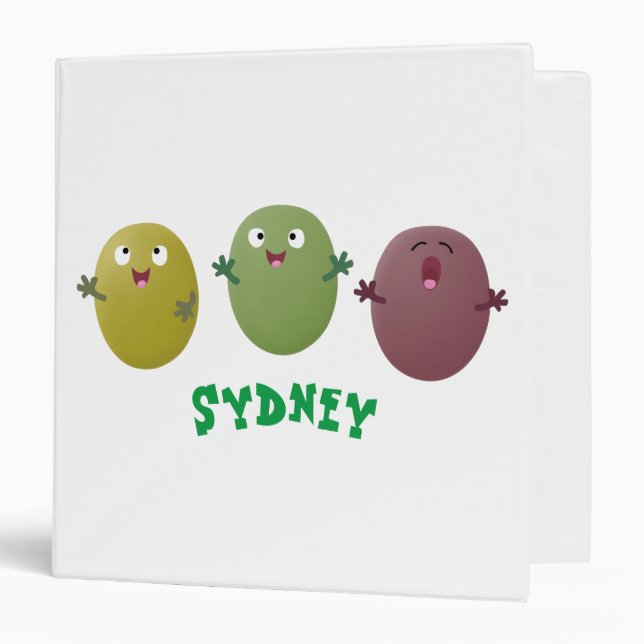 Cute happy olives singing cartoon binder (Front/Inside)