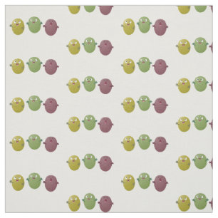 Cute happy olives singing cartoon fabric
