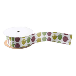 Cute happy olives singing cartoon satin ribbon