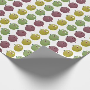 Cute happy olives singing cartoon wrapping paper