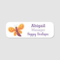 Cute happy orange butterfly cartoon illustration