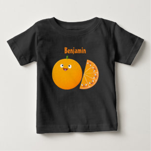 Cute happy orange citrus fruit cartoon baby T-Shirt