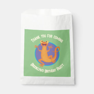 Cute happy orange dancing newt favour bag