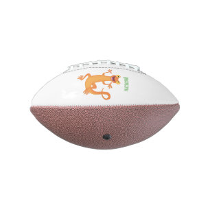Cute happy orange dancing newt football