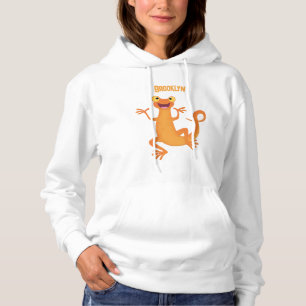 Cute happy orange dancing newt hoodie