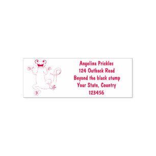 Cute happy orange dancing newt self-inking stamp