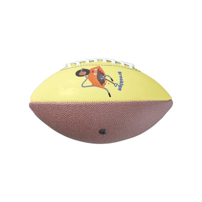 Cute happy orange wheelbarrow cartoon illustration football (Rotated 270)