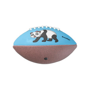 Cute happy panda bear with flower cartoon football