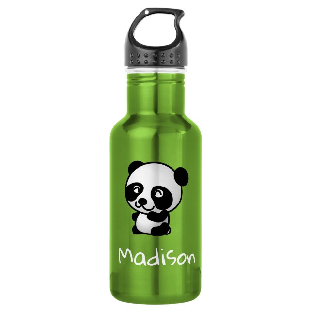 Cute Happy Panda Personalized Girls Name 532 Ml Water Bottle (Front)