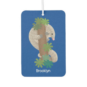 Cute happy pangolin anteater illustration air freshener