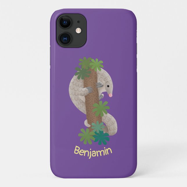 Cute happy pangolin anteater illustration Case-Mate iPhone case (Back)