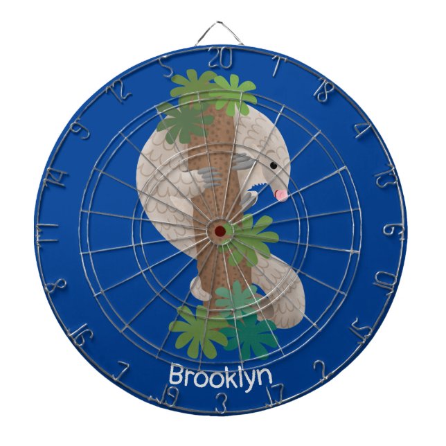 Cute happy pangolin anteater illustration dartboard (Front)