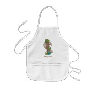 Cute happy pangolin anteater illustration kids apron