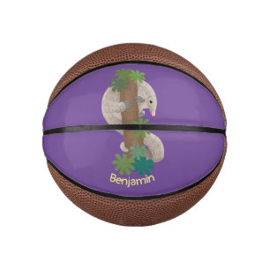 Cute happy pangolin anteater illustration mini basketball