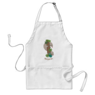 Cute happy pangolin anteater illustration standard apron