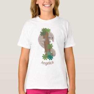 Cute happy pangolin anteater illustration T-Shirt