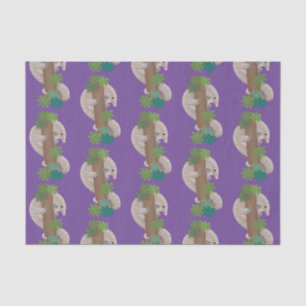 Cute happy pangolin anteater illustration tissue paper