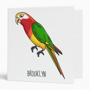 Cute happy parrot cartoon illustration binder