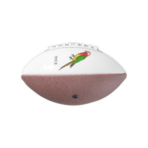 Cute happy parrot cartoon illustration football