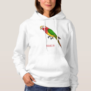 Cute happy parrot cartoon illustration hoodie