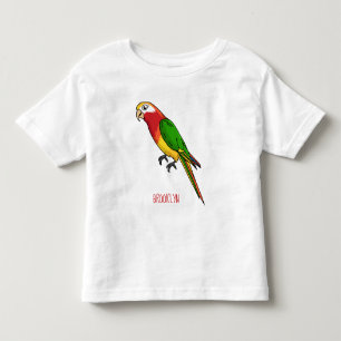 Cute happy parrot cartoon illustration toddler t-shirt