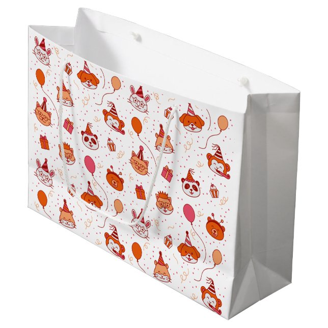 Cute happy party animals gift bag (Front Angled)
