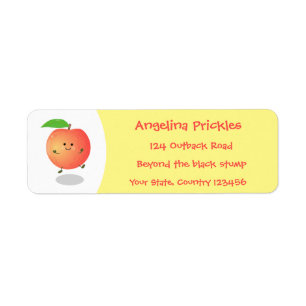 Cute happy peach yellow cartoon