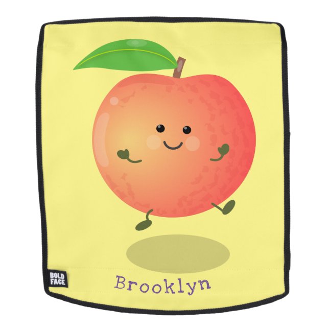 Cute happy peach yellow cartoon backpack (Removable Face)