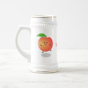 Cute happy peach yellow cartoon beer stein