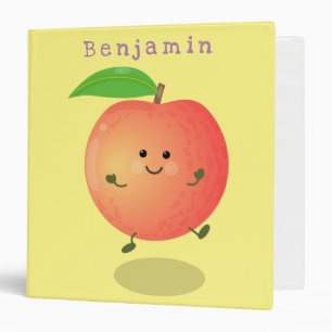 Cute happy peach yellow cartoon binder