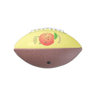 Cute happy peach yellow cartoon football