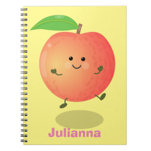 Cute happy peach yellow cartoon notebook