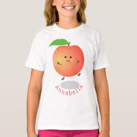 Cute happy peach yellow cartoon
