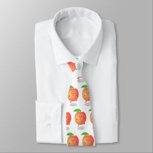 Cute happy peach yellow cartoon tie