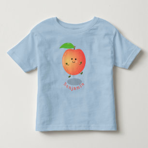 Cute happy peach yellow cartoon toddler t-shirt