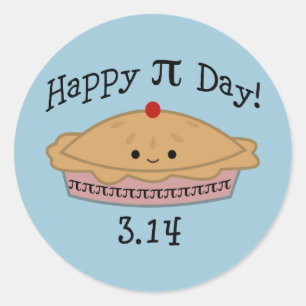 Cute Happy Pi Day! Classic Round Sticker