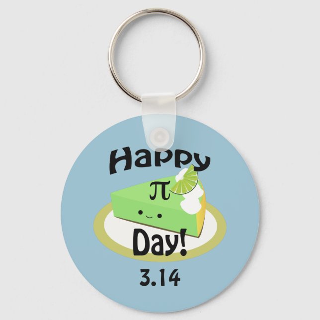 Cute Happy Pi Day Keychain (Front)