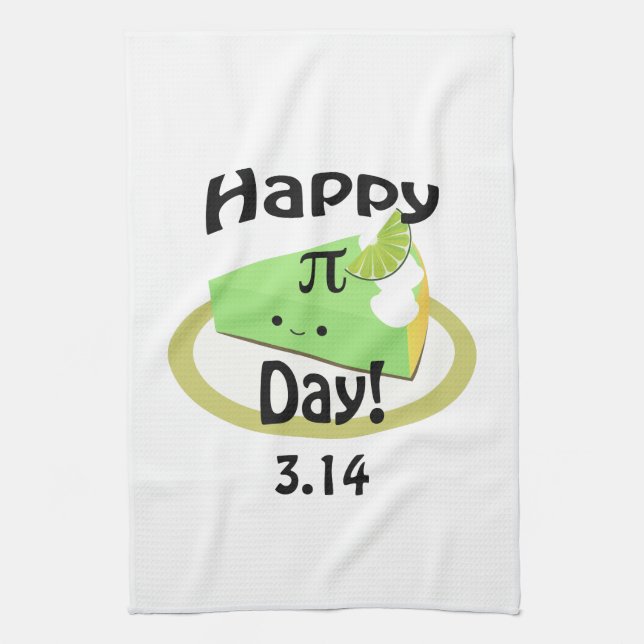 Cute Happy Pi Day Kitchen Towel (Vertical)