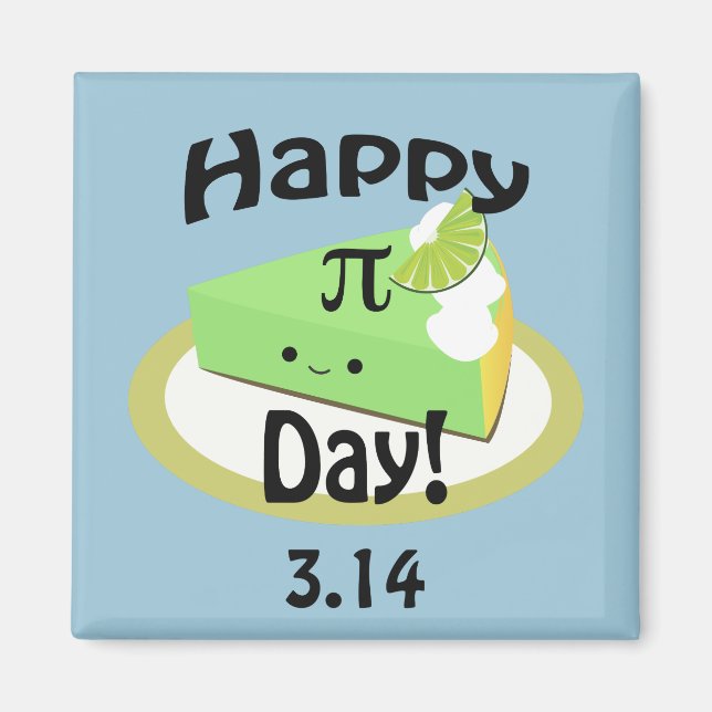 Cute Happy Pi Day Magnet (Front)