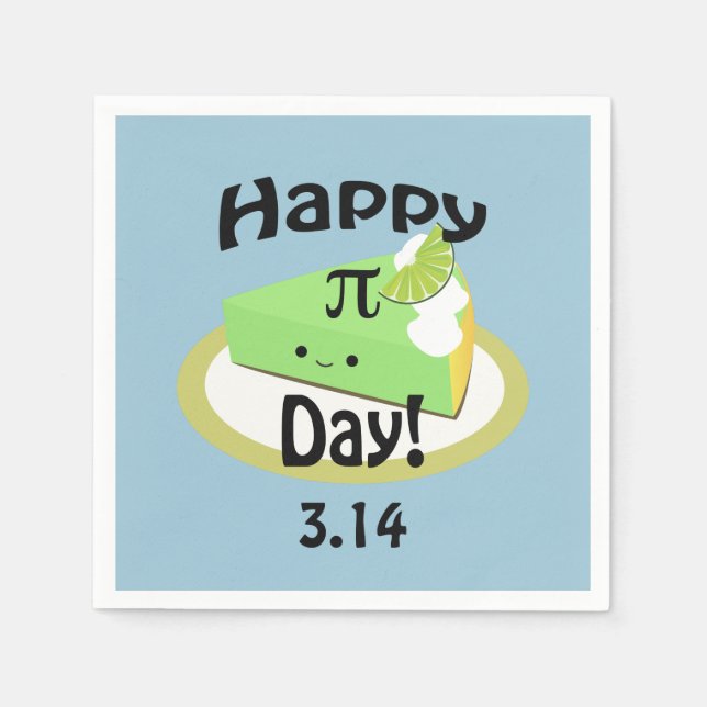 Cute Happy Pi Day Napkin (Front)