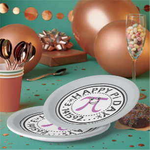 Cute Happy Pi Day Paper Plate