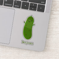 Cute happy pickle cartoon illustration
