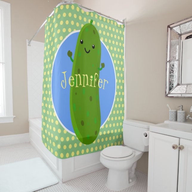 Cute happy pickle cartoon illustration (In Situ)