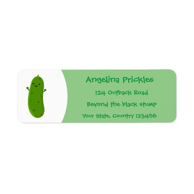 Cute happy pickle cartoon illustration (Front)